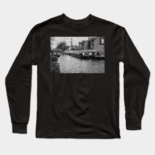 Canalside Moorings At Newbury Long Sleeve T-Shirt